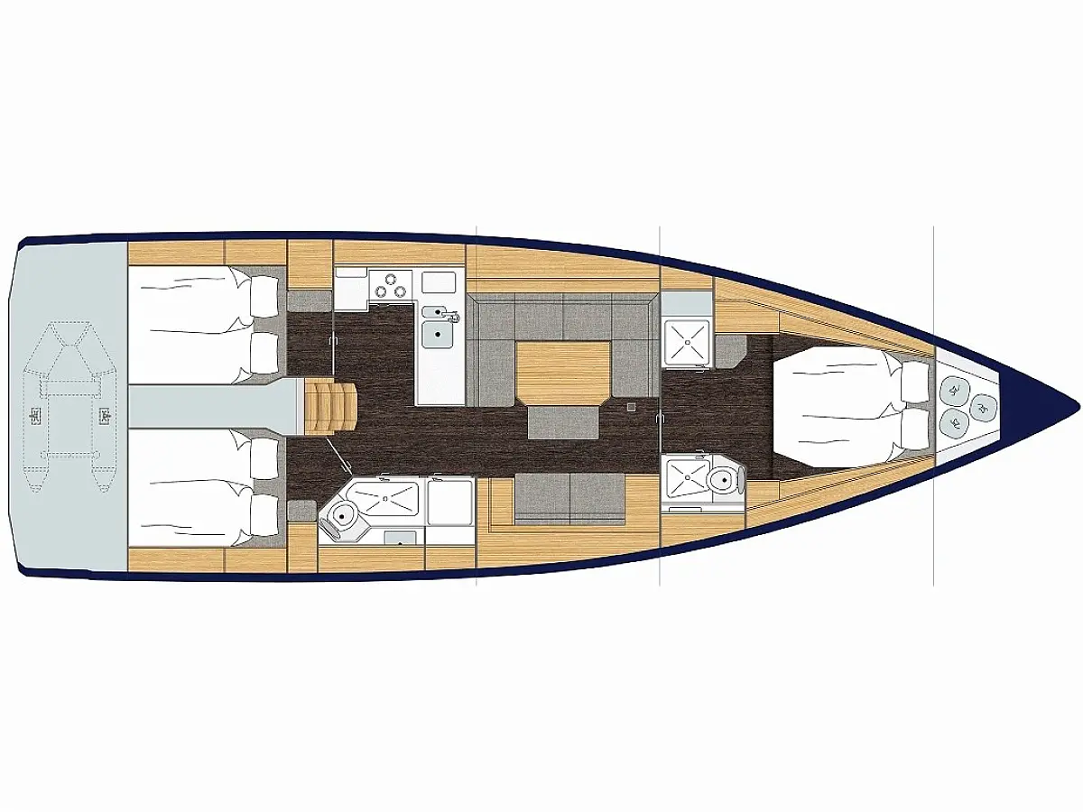Bavaria C45 Style - Libertas  - Tlocrt