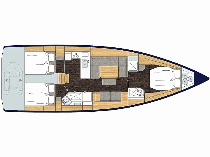 Bavaria C45 Style - Libertas  - Tlocrt