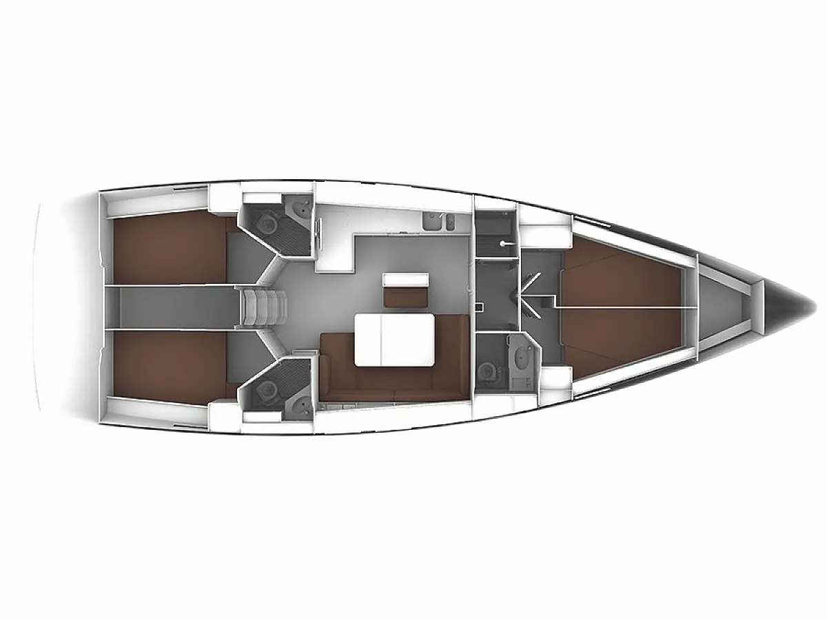 Bavaria Cruiser 46 - PROSECCO  - Tlocrt