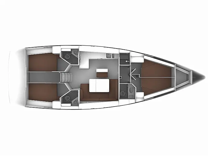 Bavaria Cruiser 46 - PROSECCO  - Tlocrt